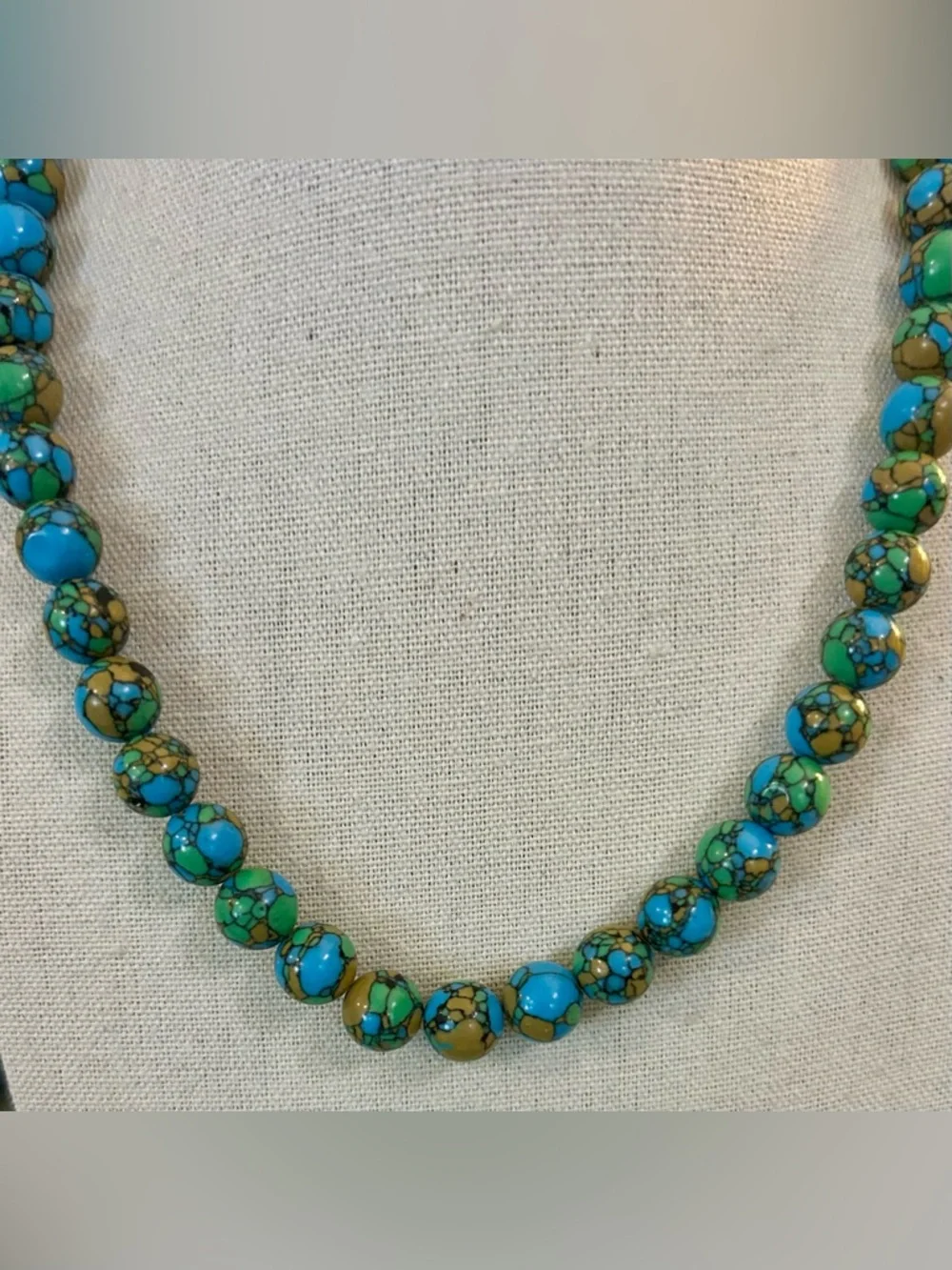 Sea Sediment Jasper Round Beaded Necklace w/Sterling Clasp - Picture 15 of 17